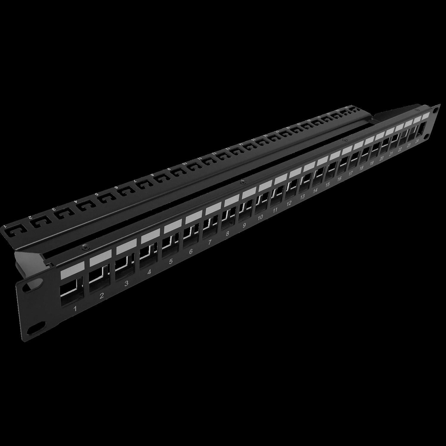 4Cabling 1RU 24 Port Shielded Patch Panel | Unloaded