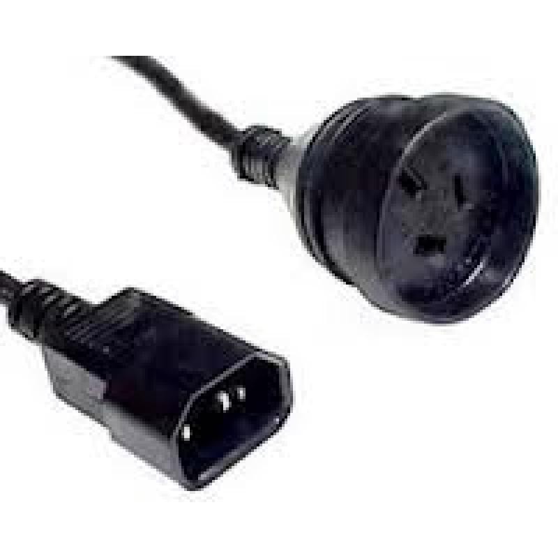 EATON OUTPUT CORD, IEC 10A PLUG TO 10A 3 PIN AUST, STUBBY 200MM ,1YR