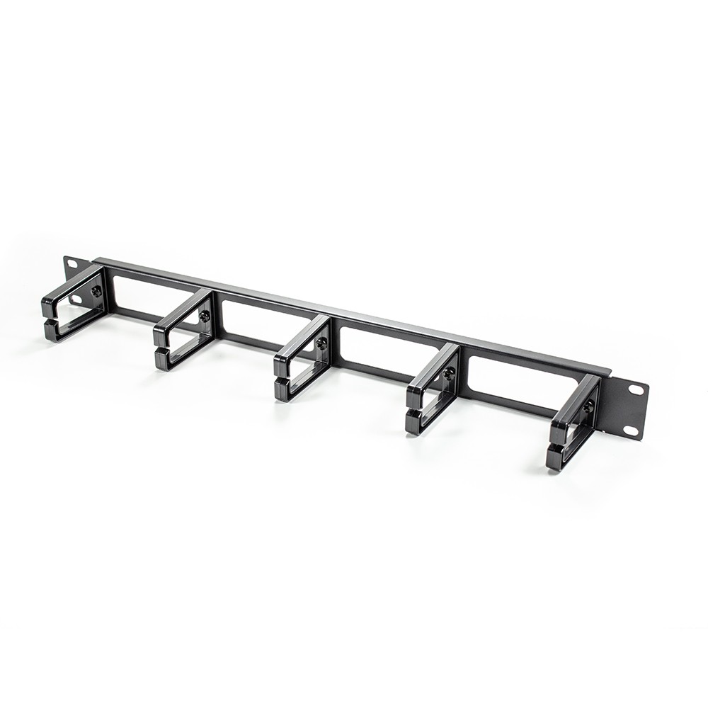 Serveredge 1Ru Horizontal 5 Rings Cable Management Rail - Metal Body Plastic Fingers & Rear Cable Entry Holes