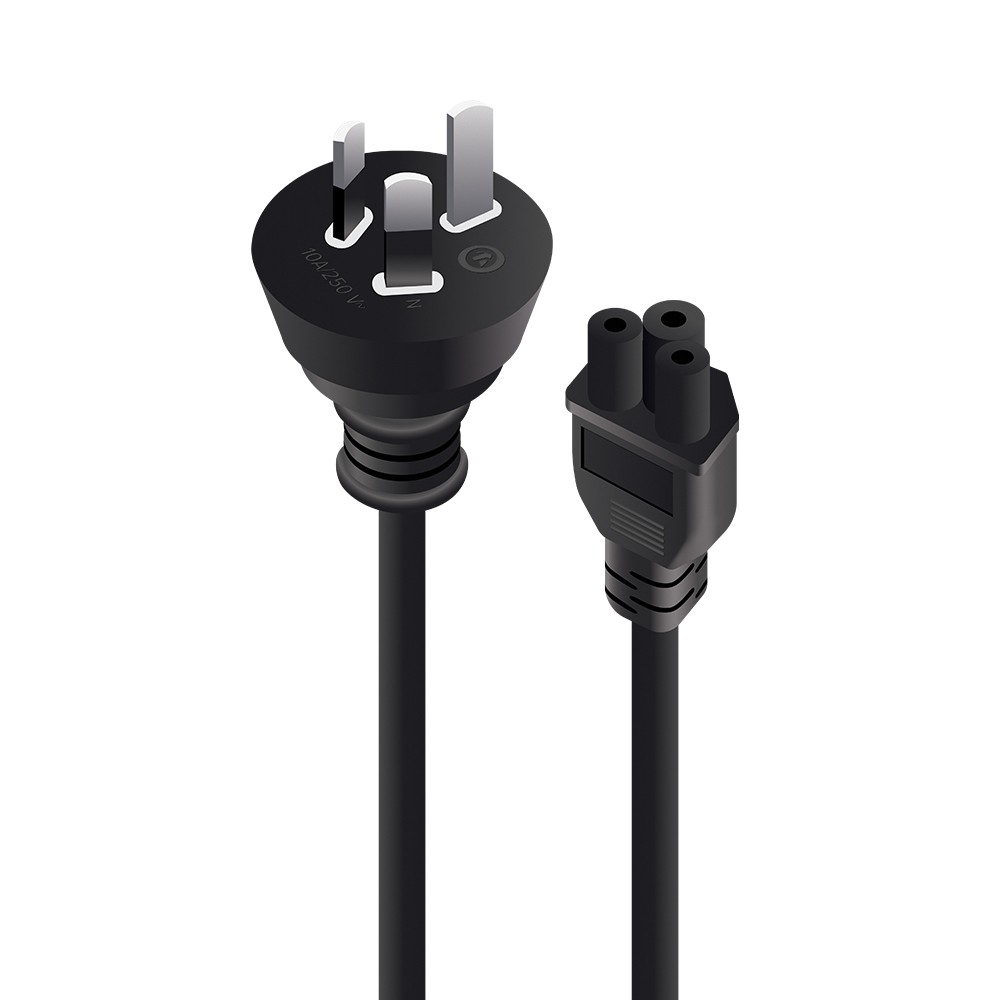 Alogic 5M Aus 3 Pin Mains Plug To Iec C5 - Male To Female