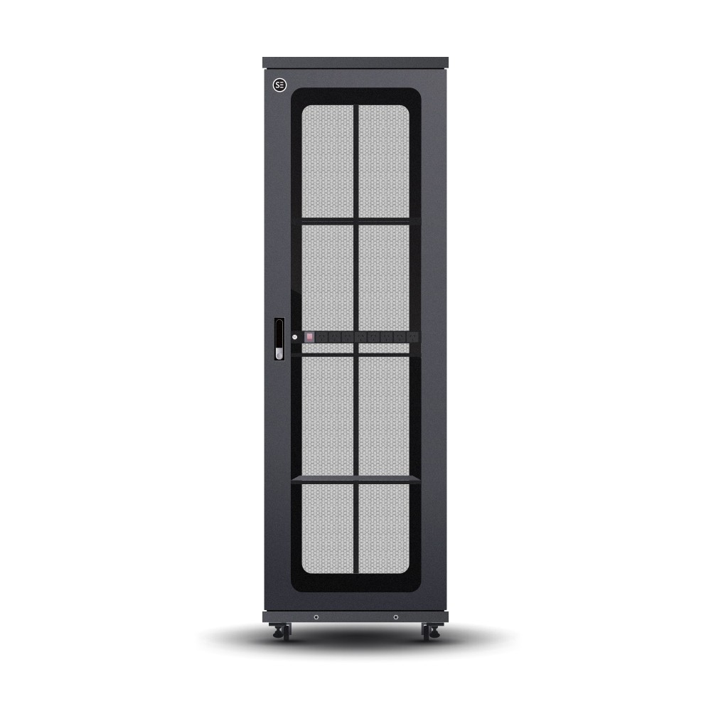 Serveredge 45Ru Fully Assembled Free Standing Server Cabinet - 600W X 1000D X 2192H Includes:Lockable Front Glass DoorLockable Dual Rear Mesh DoorsLockable Split Side Panels1 X 8 Way Pdu1 X 4 Way Fan