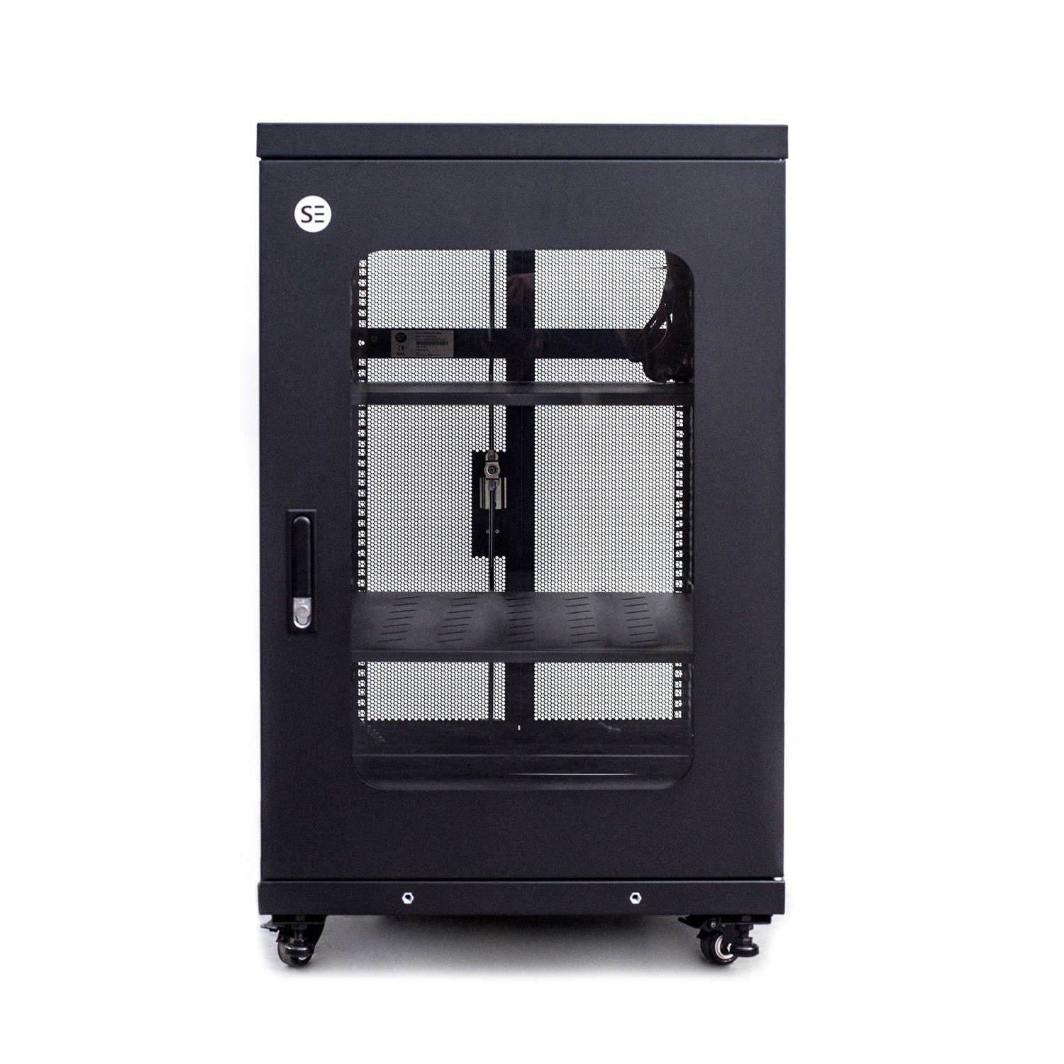 Serveredge 18Ru Fully Assembled Free Standing Server Cabinet - 600W X 1000D X 990H Includes:Lockable Front Glass DoorLockable Dual Rear Mesh Doors1 X 8 Way Pdu1 X 4 Way Roof Mount Fan Unit2 X Fixed SH