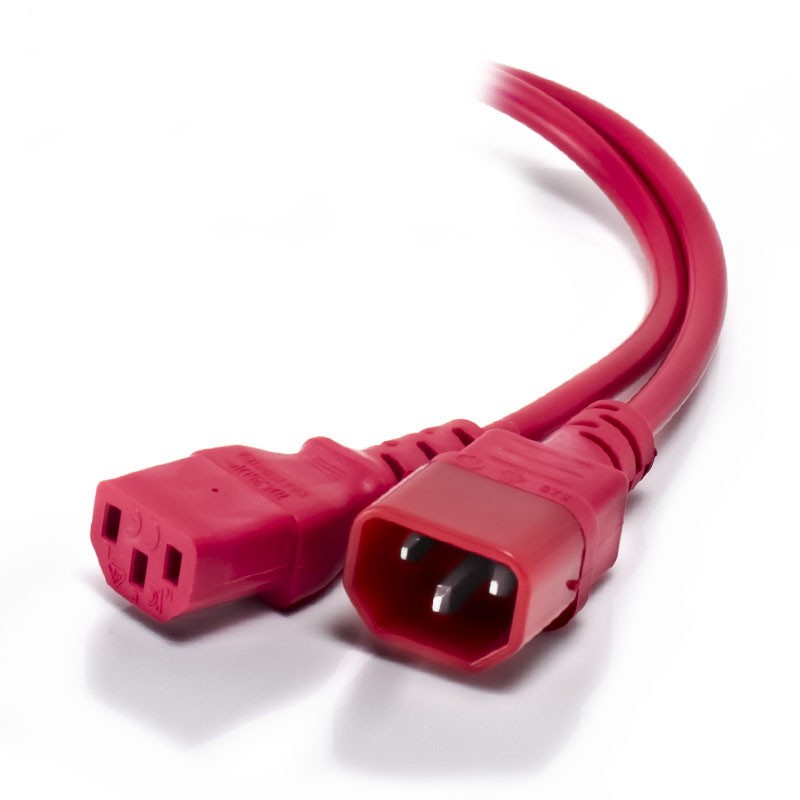 Alogic 5M Iec C13 To Iec C14 Computer Power Extension Cord - Male To Female - Red
