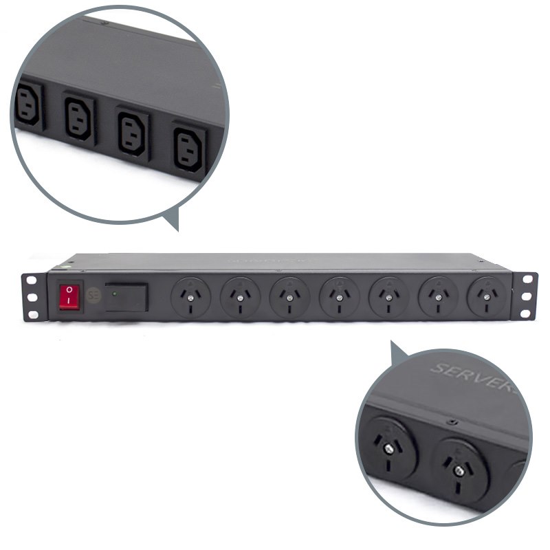 Serveredge Basic 11 Port Pdu (7) 3 Pin Aus Gpo Output (4) Iec C13 Output (1) 3 Pin Aus Input 10A W/ Replaceable Surge Protection