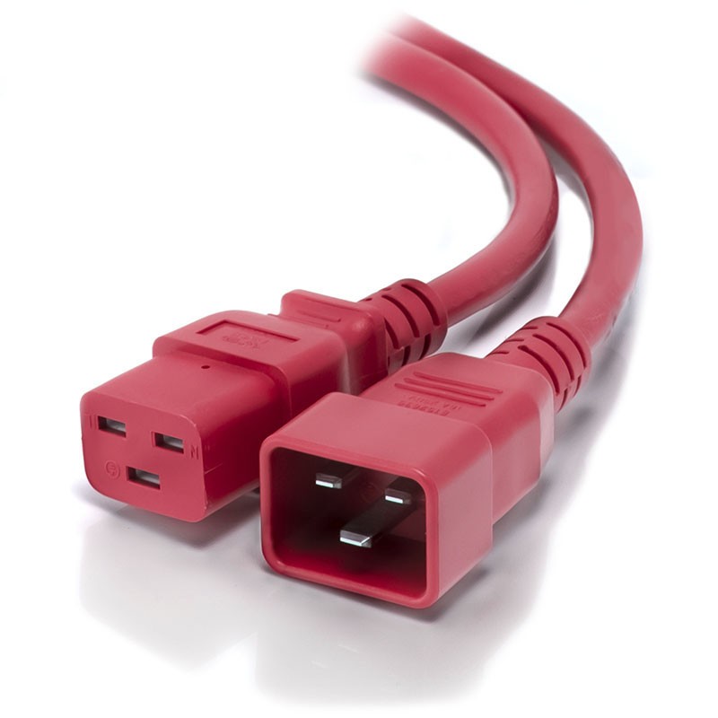 Alogic 5M Iec C19 To Iec C20 Power Extension - Male To Female Cable - Red