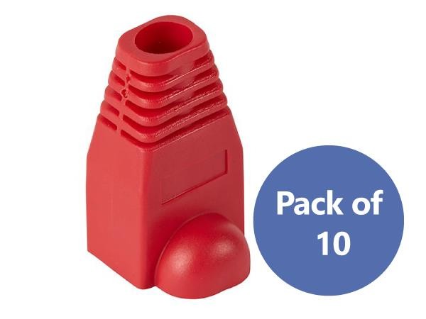 RJ45 Cable Boots - 10 Pack-Red