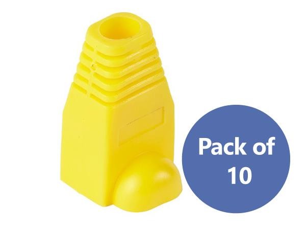 4Cabling RJ45 Cable Boots - 10 Pack-Yellow