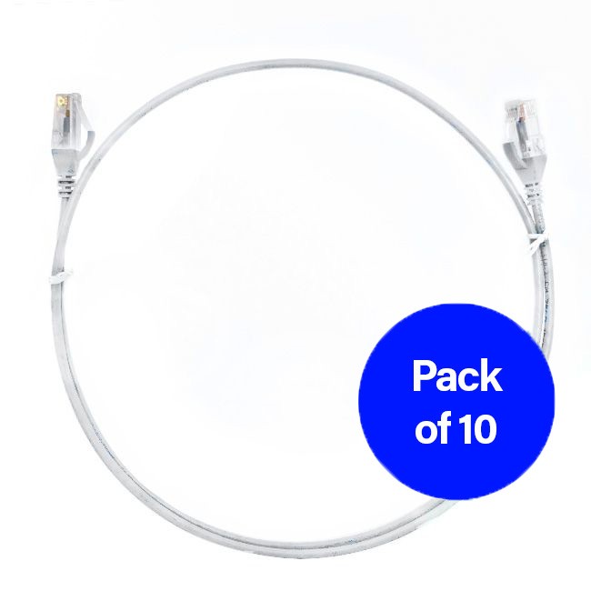 0.25m CAT6 Ultra Thin LSZH Ethernet Network Cable | 10 Pack White