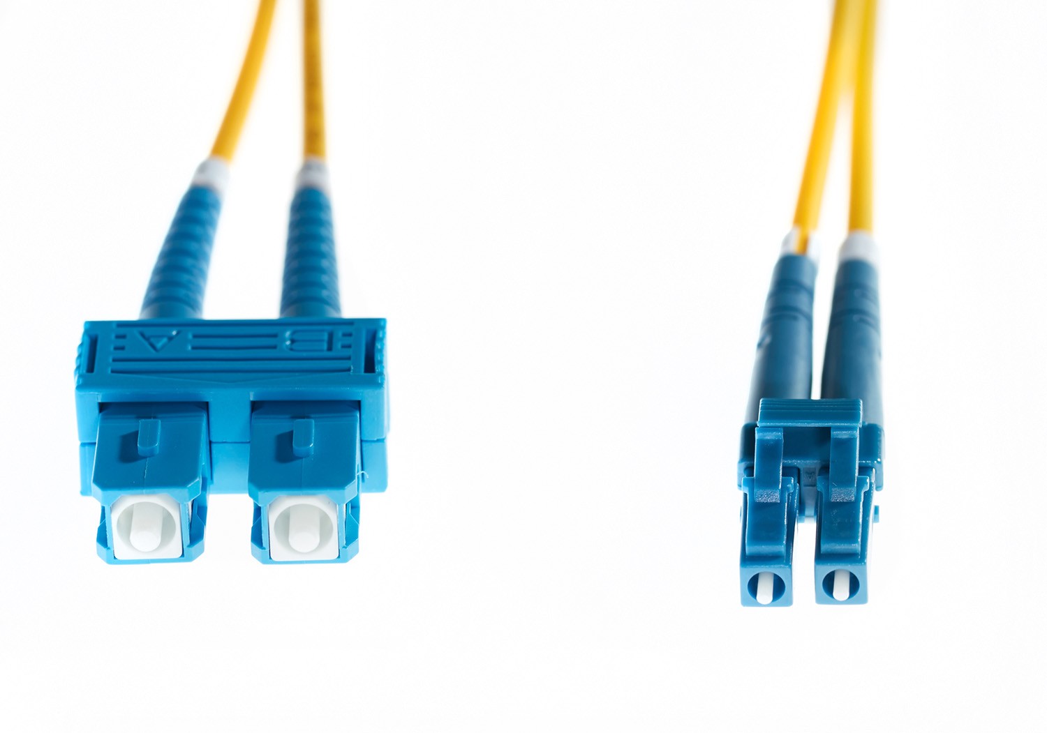 10m LC-SC OS1 / OS2 Singlemode Fibre Optic Cable : Yellow