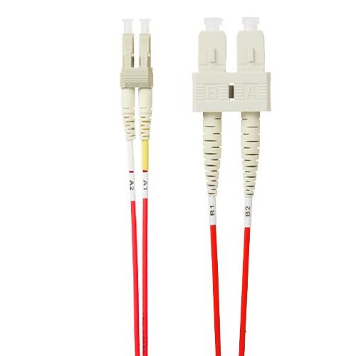 0.5m LC-SC OM4 Multimode Fibre Optic Patch Cable | Red