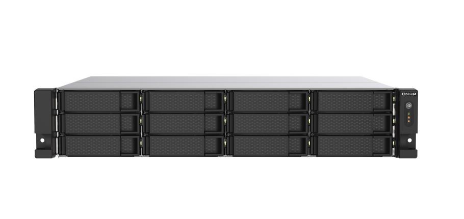 QNAP 12-BAY NAS 3.5"(0/12), AMD QC-2.2GHz, 8GB, 2.5GbE(2), PCIe, RPS, 2U RACK, 3YR WTY