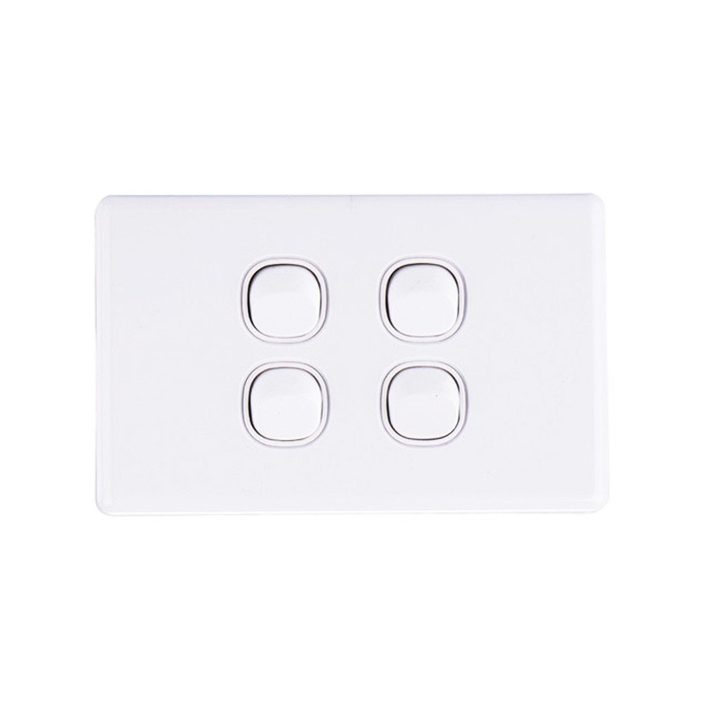 4C | Elegant Wall Switch 4 Gang 250V 16A | Horizontal