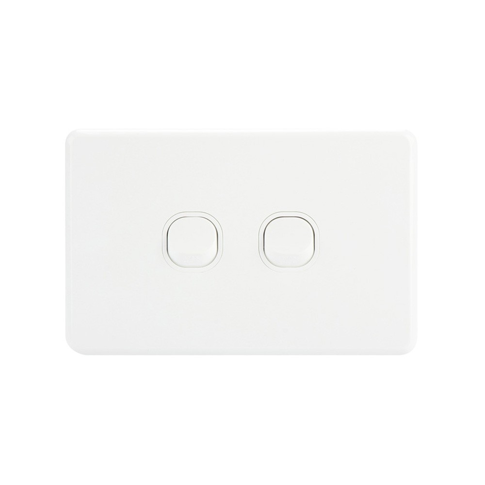 4C | Classic 2 Gang Switch 250V 16AX | Horizontal