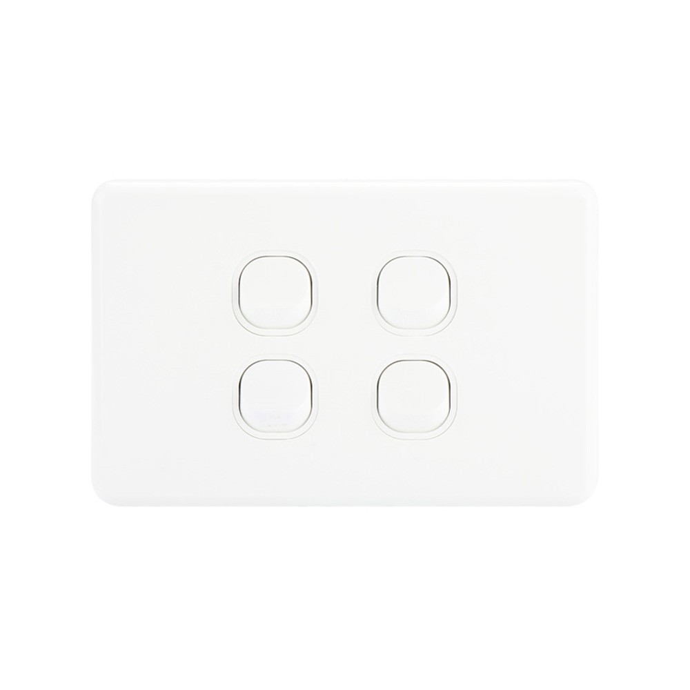 4C | Classic 4 Gang Switch 250V 16AX | Horizontal