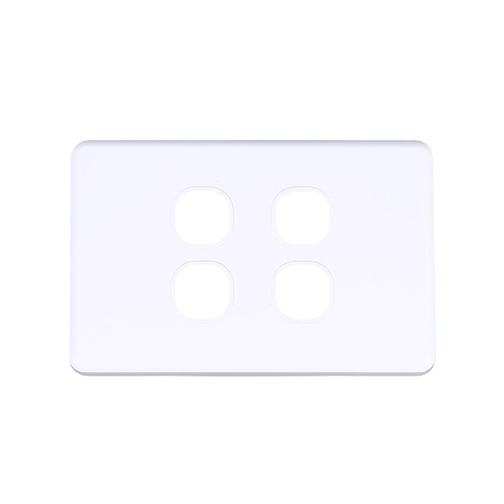 4C | Classic 4 Gang Switch Grid and Cover Plate - White
