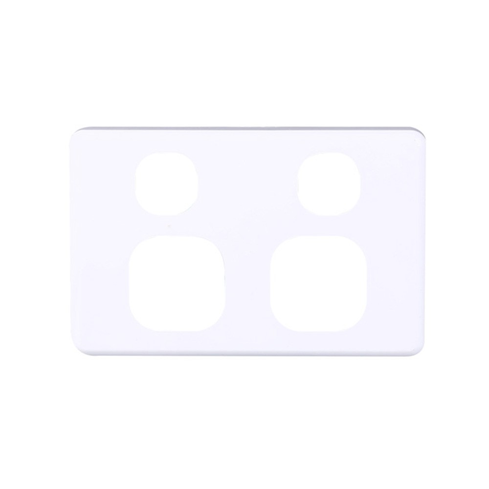 4C | Classic Double Power Point Cover Plate - White