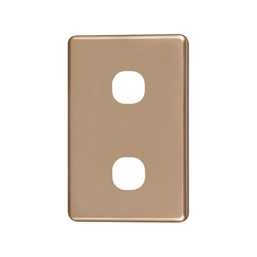 4C | Classic 2 Gang Switch Polycarbonate Cover Plate - Gold Colour