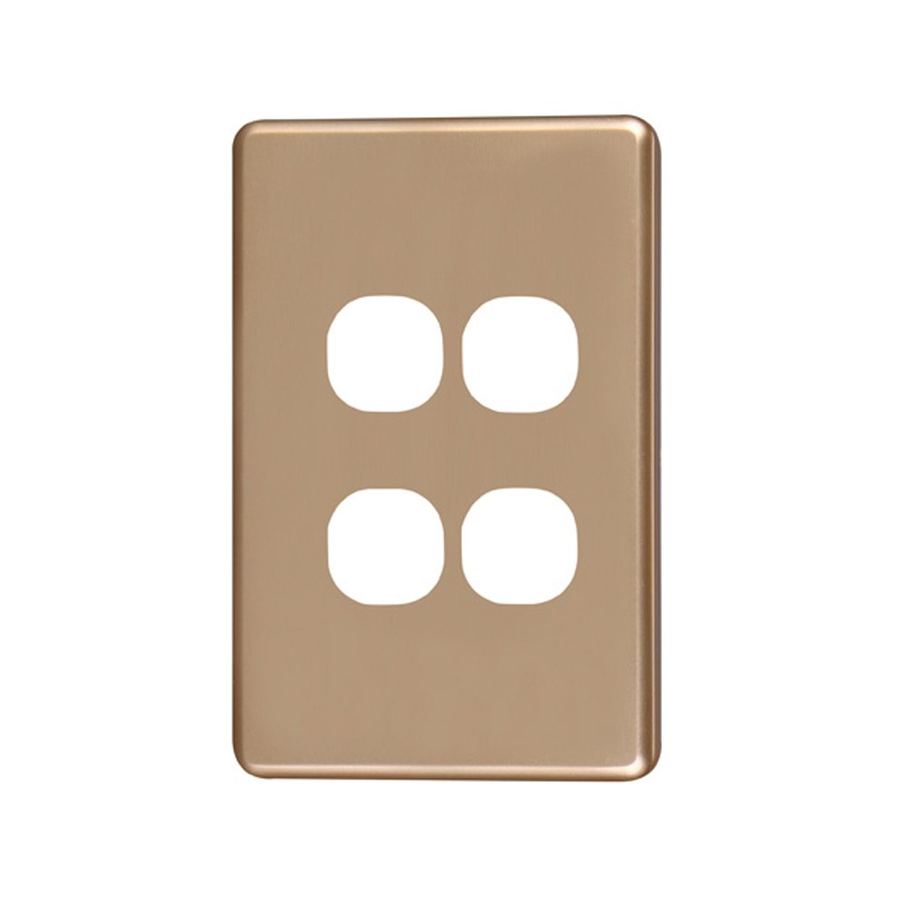 4C | Classic 4 Gang Switch Polycarbonate Cover Plate - Gold Colour