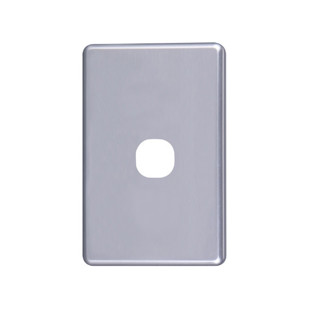4C | Classic 1 Gang Switch Polycarbonate Cover Plate - Silver Colour