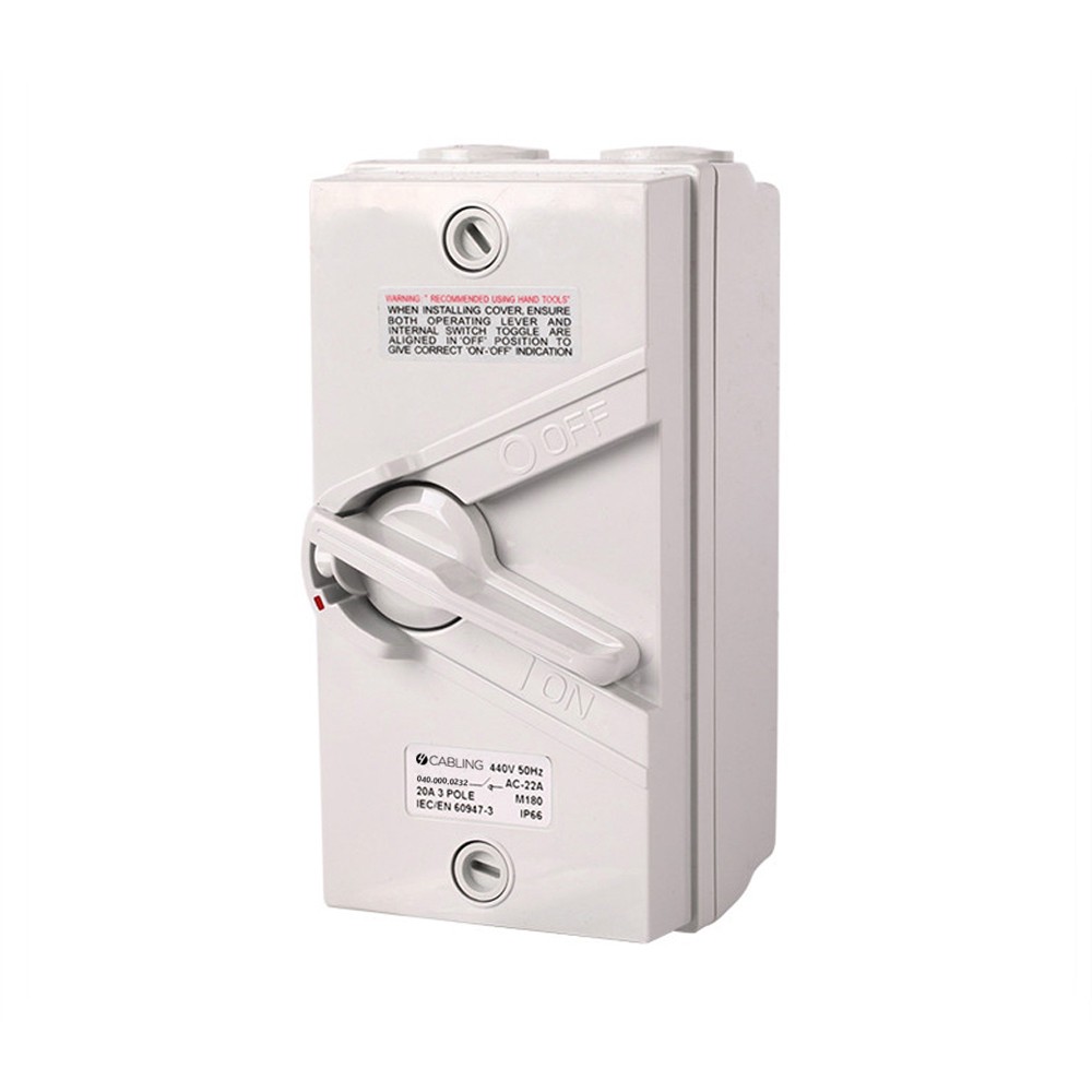 4C | Weatherproof Isolator 3 Pole 440V 20A IP66