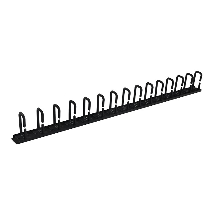 4Cabling 1RU Vertical Cable Management Rail | 15 Ring | 2 Pack