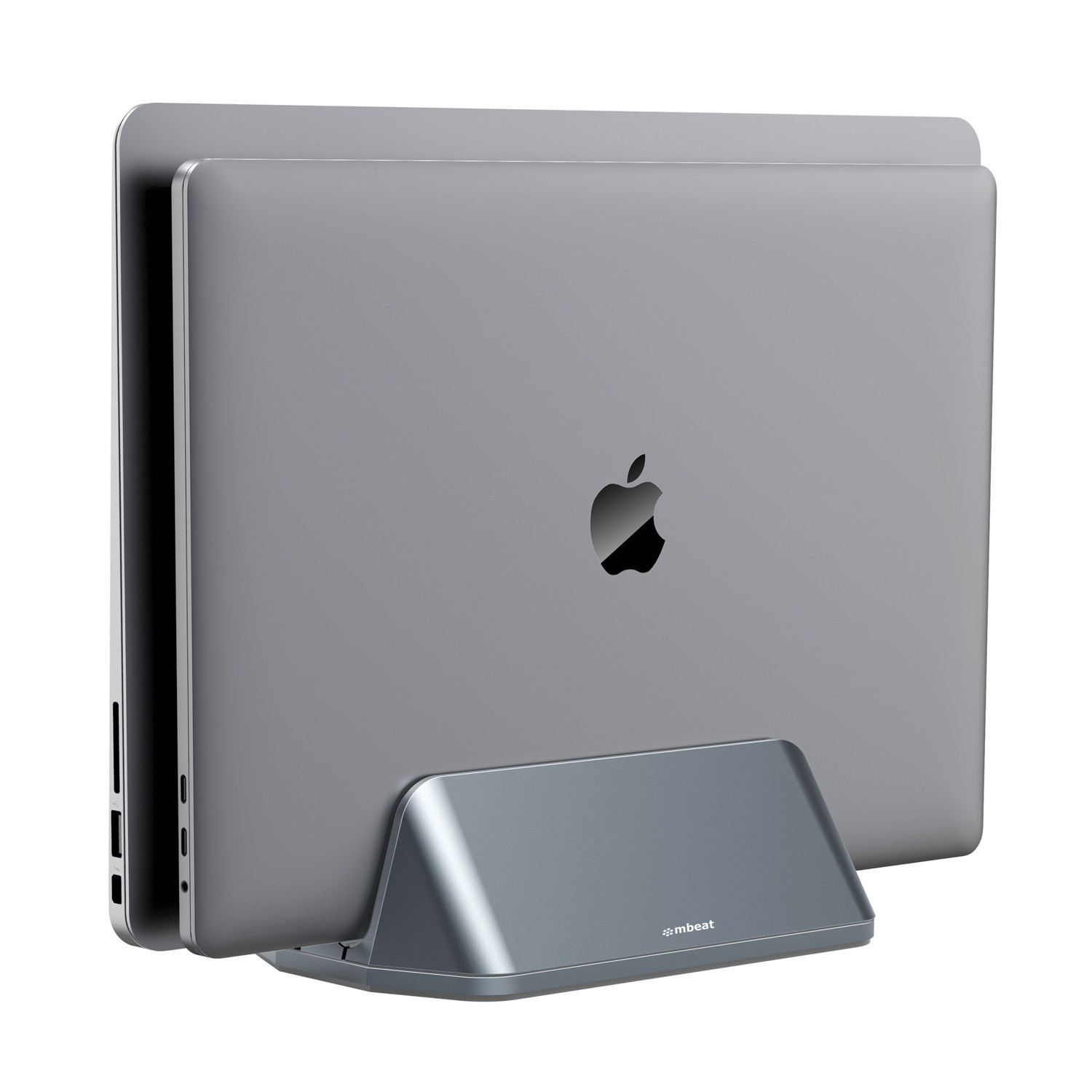 mbeat® Stage S5 Adjustable Dual Bay Tablet, Laptop and MacBook Vertical Stand Declutter and Organise Dual Adjustable Bays Material: Aluminium alloy,