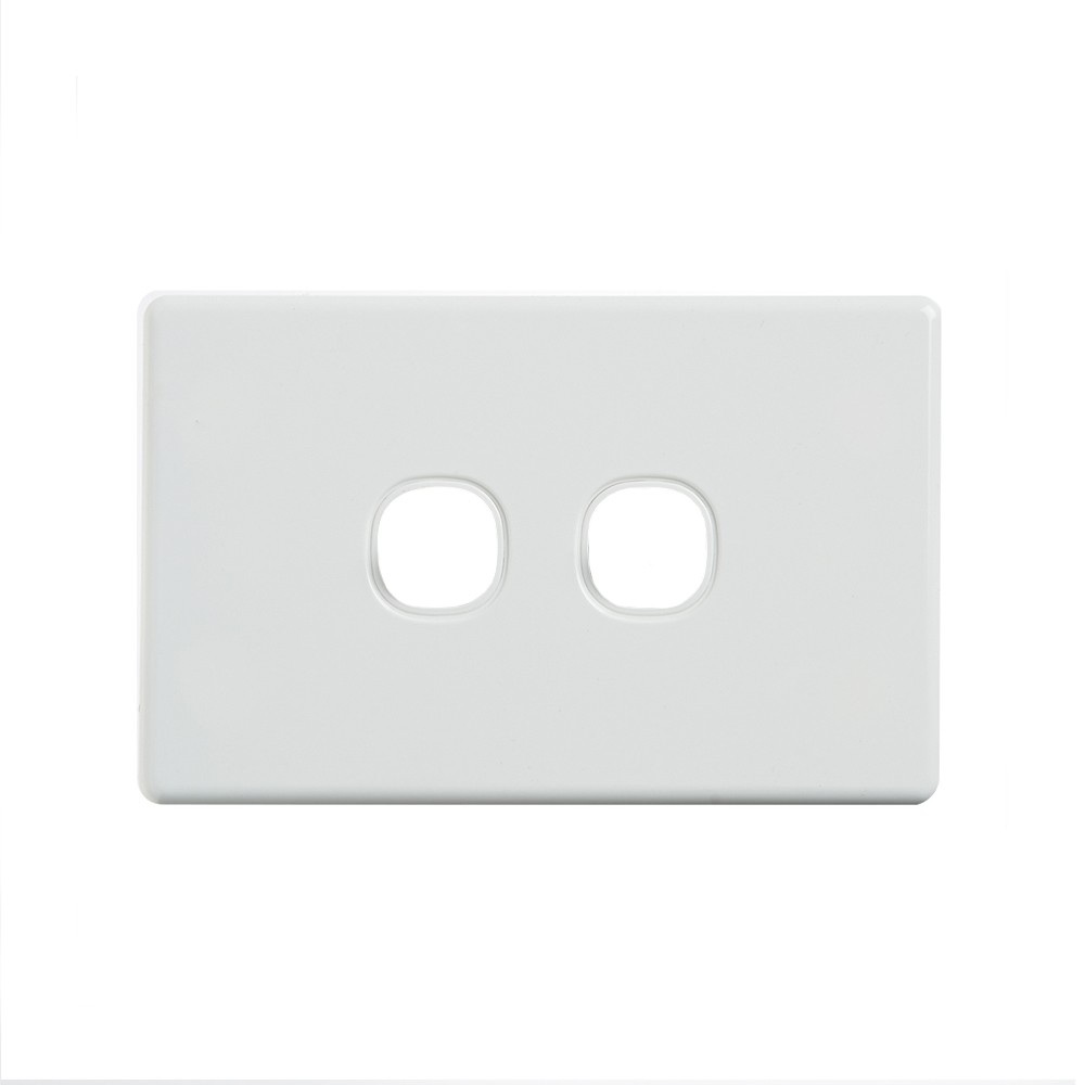 4C | Elegant 2 Gang Rigid and Cover plate- White