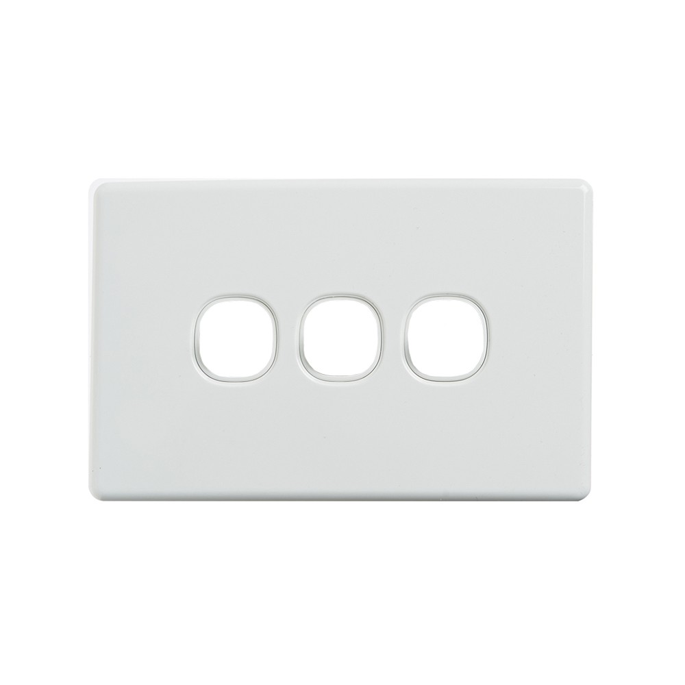 4C | Elegant 3 Gang Rigid and Cover plate- White