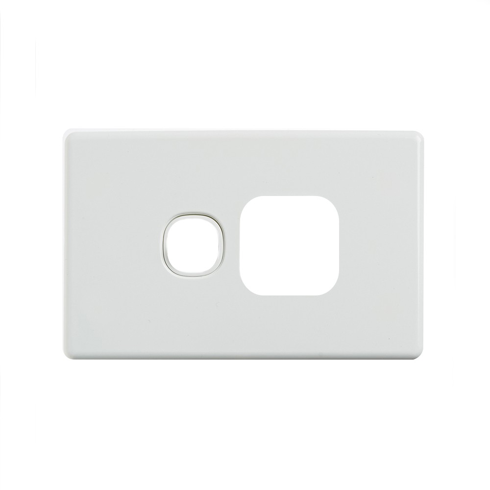 4C | Elegant Single Power Point Cover plate- White