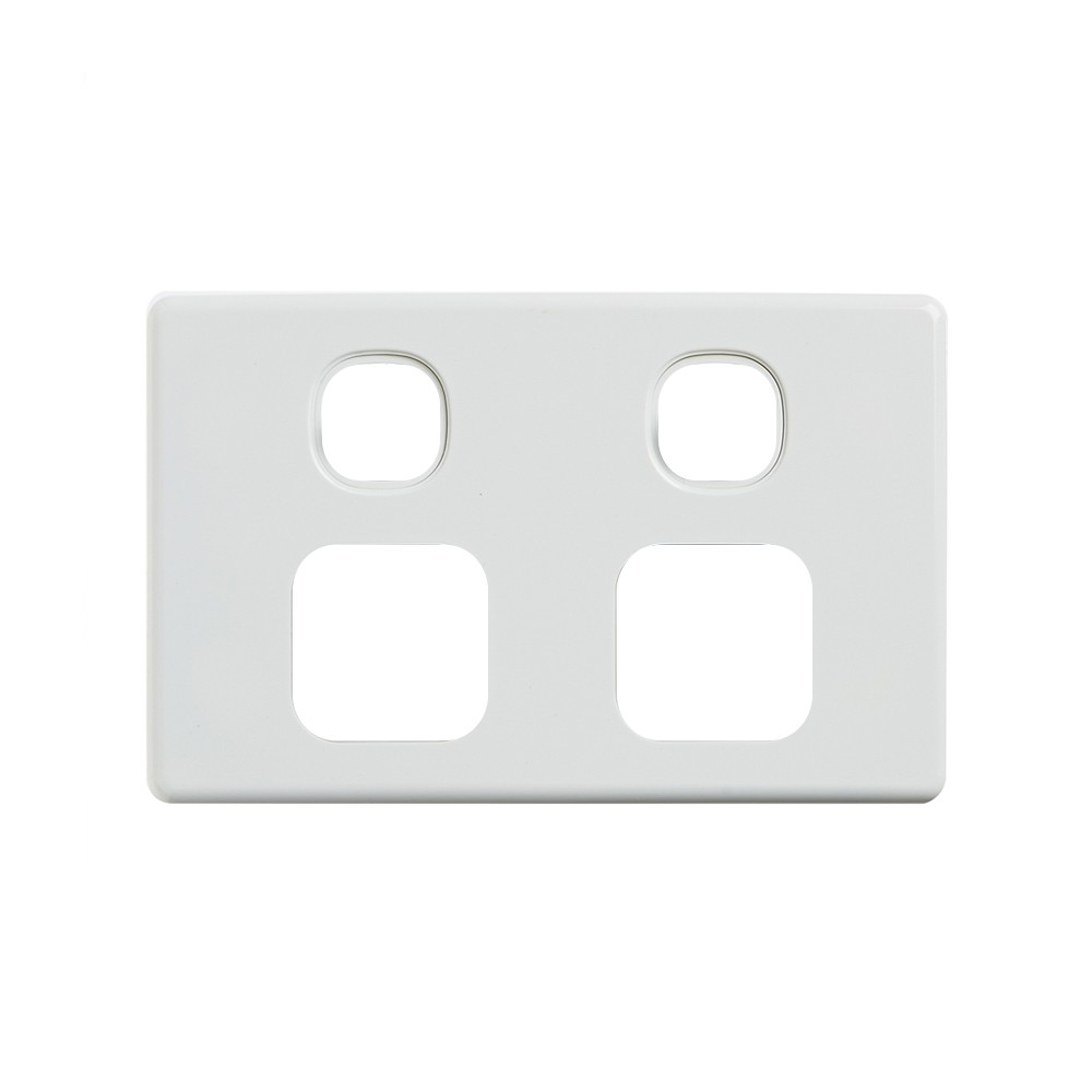 4C | Elegant Double Power Point Cover plate- White