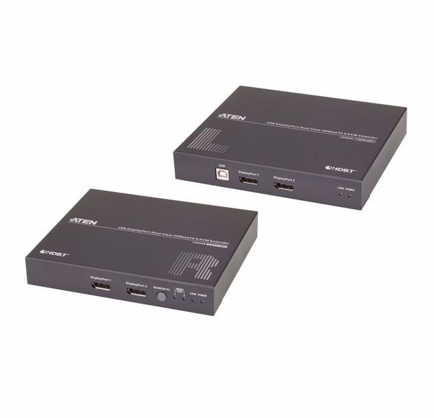 ATEN USB DISPLAYPORT DUAL VIEW HDBASET 2.0 KVM EXTENDER (4K @100 M)
