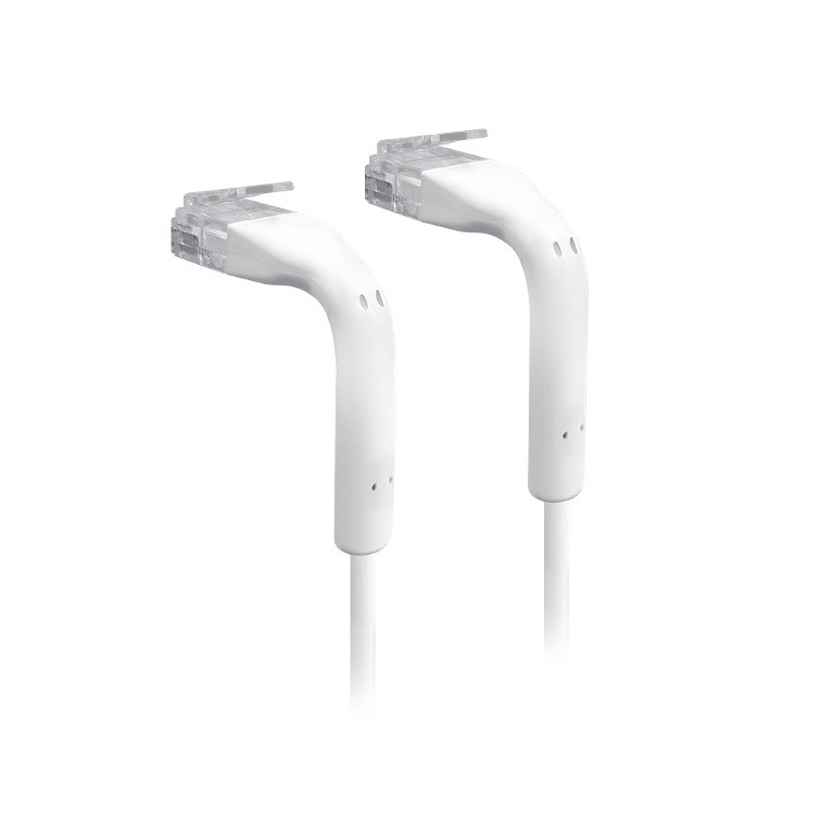 Ubiquiti UniFi Patch Cable Single Unit, 0.1m, White, Both End Bendable to 90 Degree, RJ45 Ethernet Cable, Cat6, Ultra-Thin 3mm Diameter
