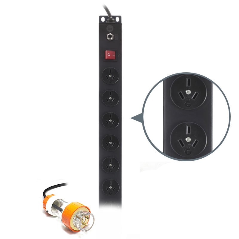 Serveredge Basic Vertical 20 Port PDU(20) 3 Pin AUS GPO Output & (1) 20A 3 Pin Aus Captive Plug Input 20A240V