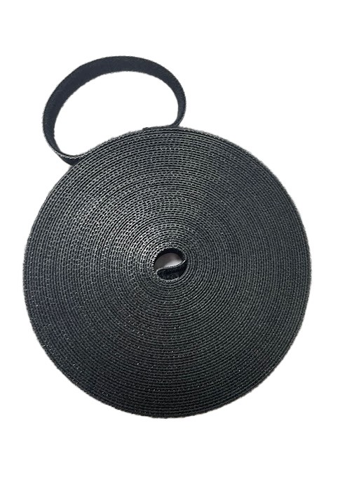 Hook & Loop Tape Cable Tie - 10m Roll x 15mm Wide | Black