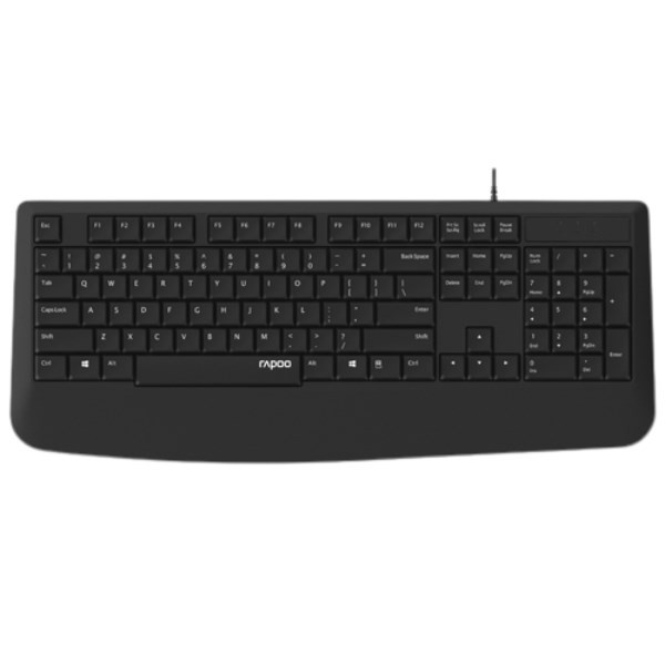 RAPOO NK1900 Wired Keyboard, Entry Level, Laser Carved Keycap, Spill-Resistant, Multimedia Hotkeys ~ NK1800