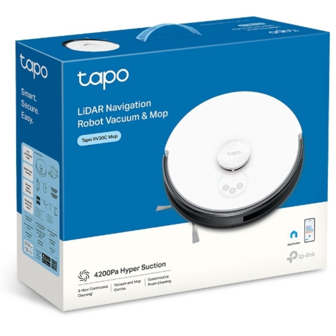Tp-Link Tapo Robot Vacuum & Mop, 4200Pa Hyper Suction, 3200 Mah Battery, 1YR WTY