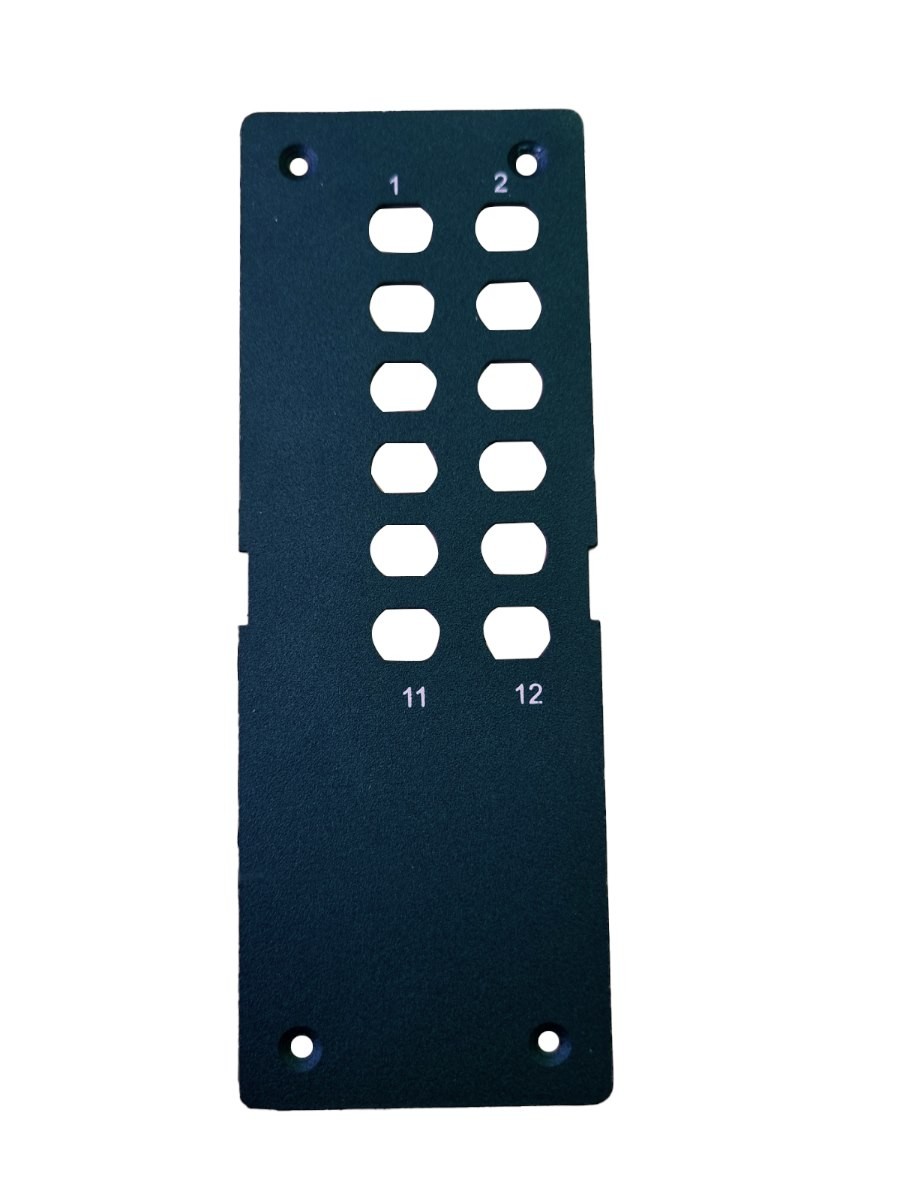 12 Port ST Simplex FOBOT DIN Mini Frontplate | Suitable for 015.004.0011