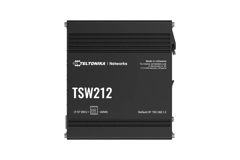 Teltonika | TSW212 | 10 Port Industrial Managed Layer 2 Switch with 8 Port Gigabit and 2 SFP slots, Layer3 Features ** PSU not included **