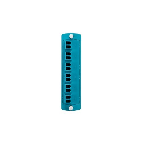 LEVITON - SDX Adaptor Plate (Aqua) 12F OM3 duplex LC zirconia ceramic sleeve