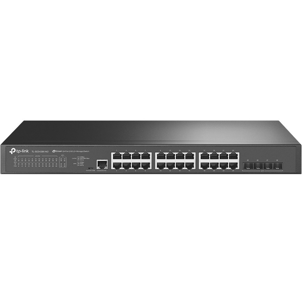 TP-Link | SG3428X-M2 | Omada 24 Port 2.5G BASE-T L2+ Managed Rackmount Switch with 4 10GE SFP+ Slots