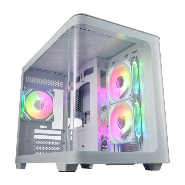 S380-WA Curved Glass PC Case White