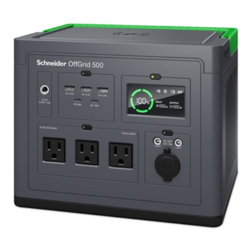 APC SCHNEIDER (PPS500-AZ) OFFGRID PORTABLE POWER STATION 500, 517WH LI-ION, 2 AU, SINEWAVE