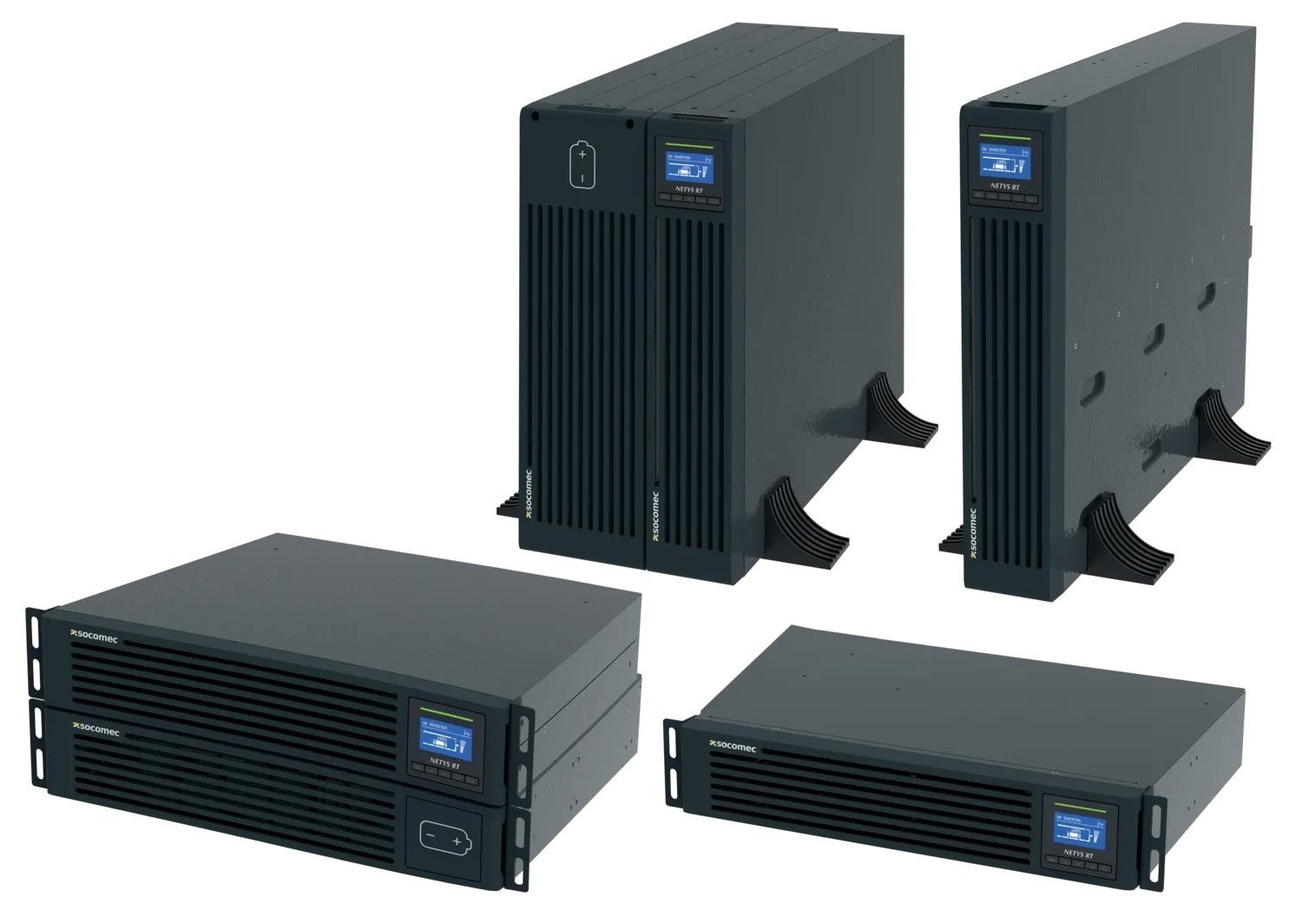 Socomec | NRT4-U060-CK | Netys RT4 6kVA rack 4U/tower UPS + 1 EBM, Online Double Conversion