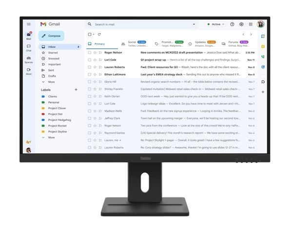 Lenovo E27-40 27" Wled Ips FHD (16:9), Hdmi, DP, Vga, Tilt, Pivot, H/Adjust, 3YR