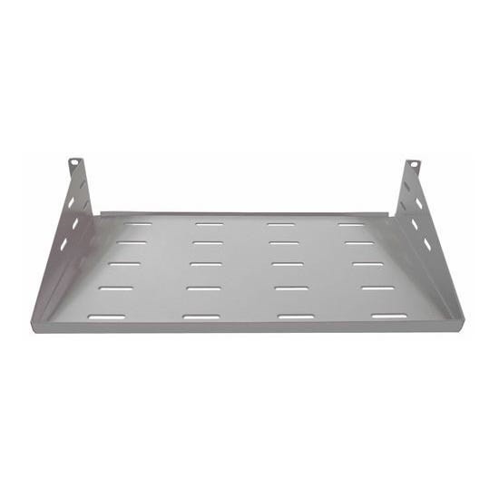 4C | Cantilever 2RU Galvanized Steel Shelf 250mm Deep : Grey | To Suit Outdoor Wall Mount 400 Deep Cabinet