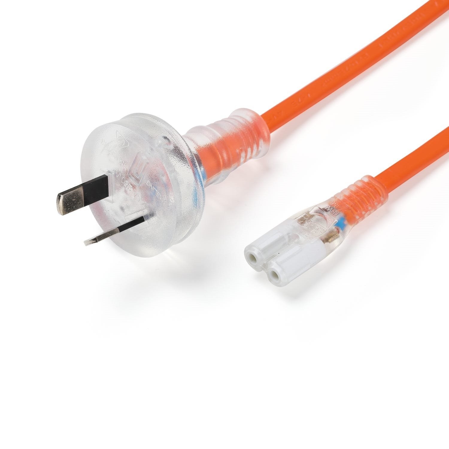 1.5m Medical IEC C7 to 10A Mains Power Cord | Orange