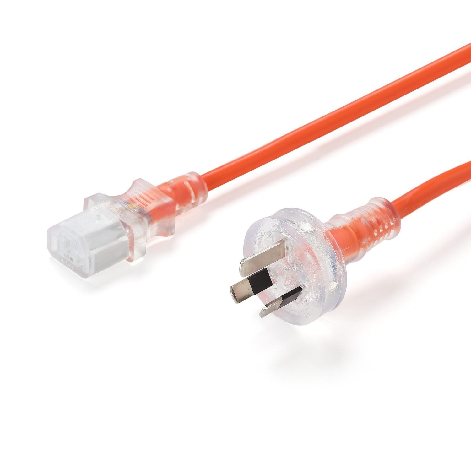 0.5m Medical IEC C13 to 10A Mains Power Cord | Orange