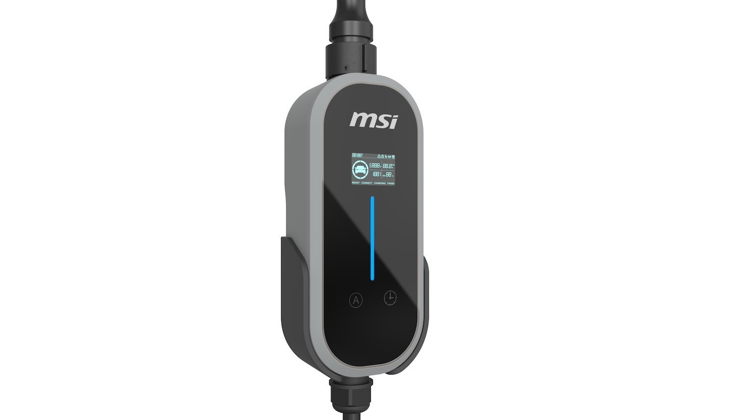 Msi Ev Charger Grey Ezgo 10A+15A+Home Kit, Single Phase, 230V, 1PH, 2.3KW & 3.4KW, 5M Type 2 Charging Gun, 1.8'LCD, Ip66, 1.5T, Bluetooth