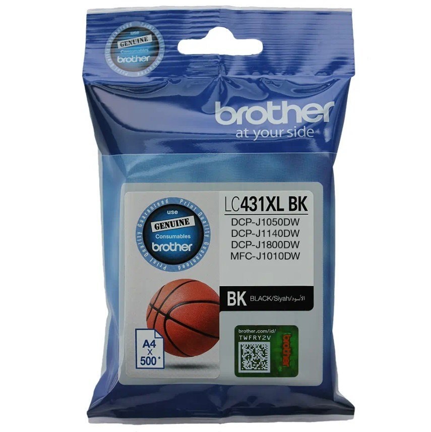 Brother LC-431XLBK Black Ink Cartridge, up to 500 pages