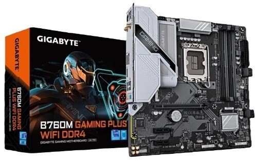 Gigabyte B760M GAMING PLUS WIFI DDR4, Intel B760, LGA1700 12th–14th Gen, DDR4 128GB, PCIe 4.0 x16, Wi-Fi 6, mATX